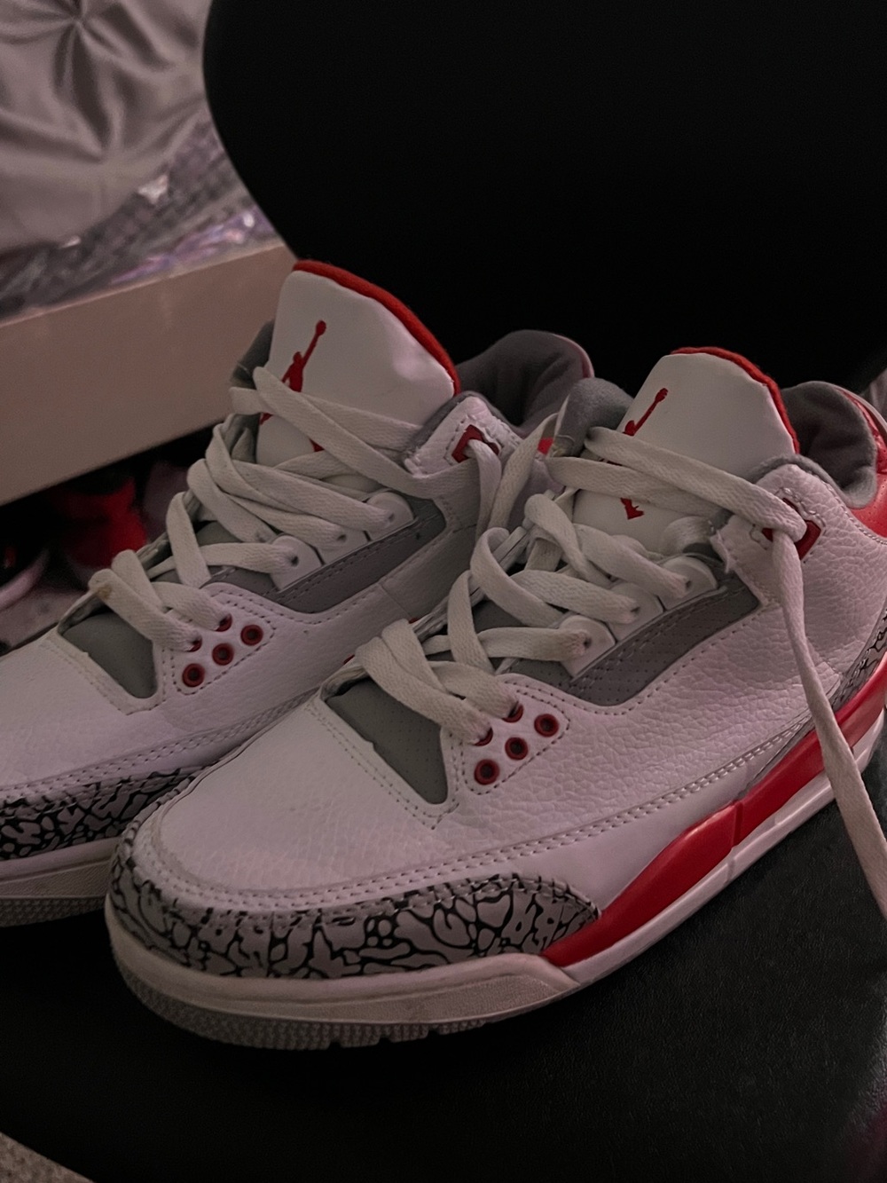 Jordan Kids Sneakers in White/Red/Grey with Elephant Print